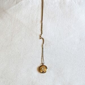 Monet Gold Colored "K" Pendant Necklace With Locket and Key Inside
